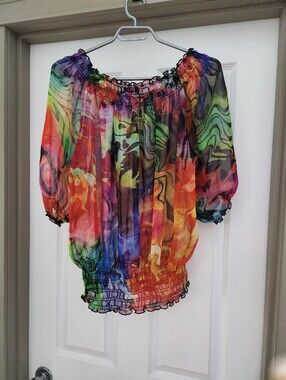 Bohemian Multicolor Off-Shoulder Blouse